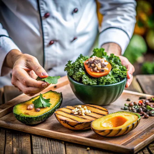 Sałatka z Grillowanymi Awokado i Jarmużem